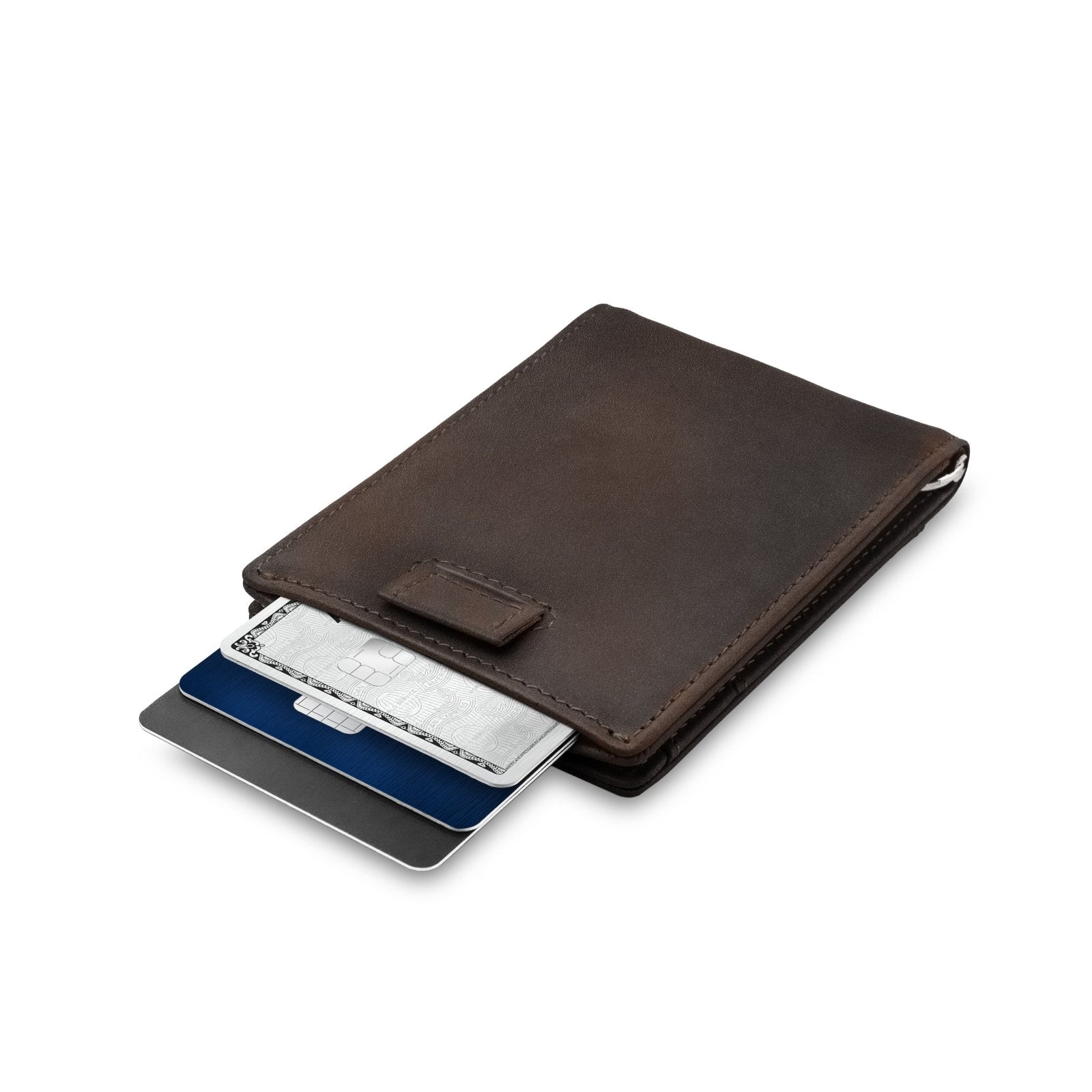 Slim Leather Wallet for Men with Money Clip and RFID Blocking